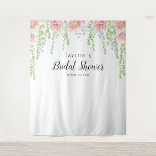 White Floral Bridal Shower Backdrop