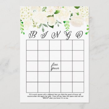 White Floral Bridal Shower Bingo Cards by MakinMemoriesonPaper at Zazzle