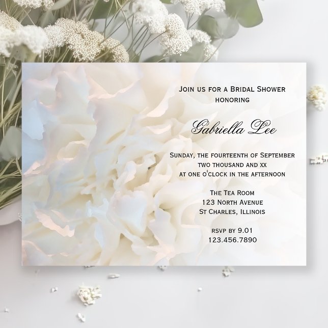 White Floral Bridal Shower Invitation (Creator Uploaded)