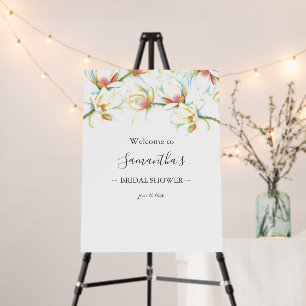 White Floral Bridal Shower Sign