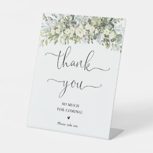 White Floral Bridal Shower Thank You Sign