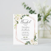 White Floral Budget Bridal Shower Invitation (Standing Front)