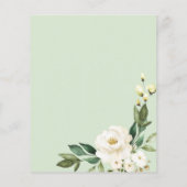 White Floral Budget Bridal Shower Invitation (Back)