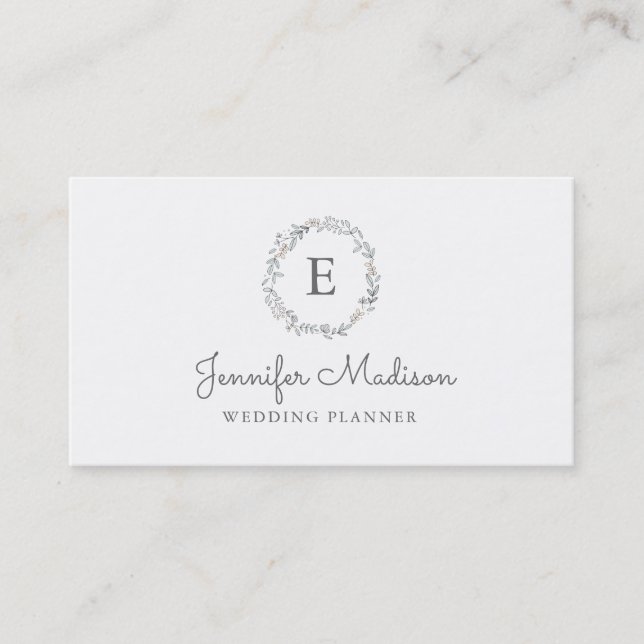 White Floral Business Card (Front)