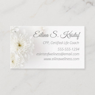 White Floral Business Card
