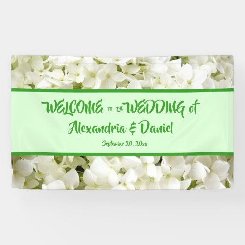 White Floral Changable Color Welcome Banner