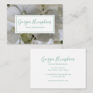 White Floral Classic Business Card