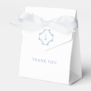 White Floral Couple Monogram Wedding Favor Boxes