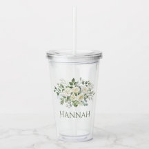 White Floral Custom Bridesmaid/Flower Girl Favor 