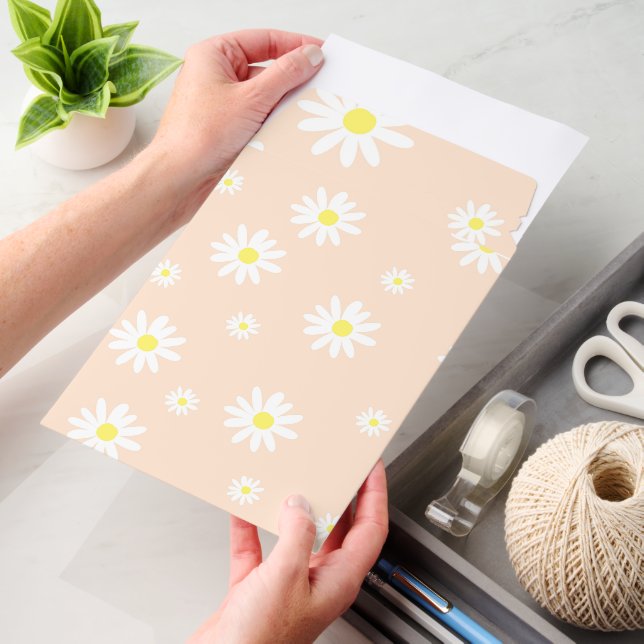 White Floral Daisies Envelope Mailers (Desk)