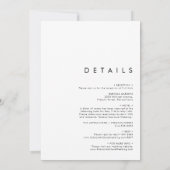 White Floral | Dark Green All In One Wedding Invitation (Back)