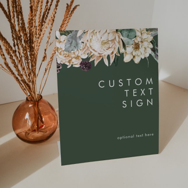 White Floral | Dark Green Cards and Gifts Custom Poster (Creator Uploaded)