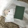 White Floral | Dark Green Menu Choice RSVP Card