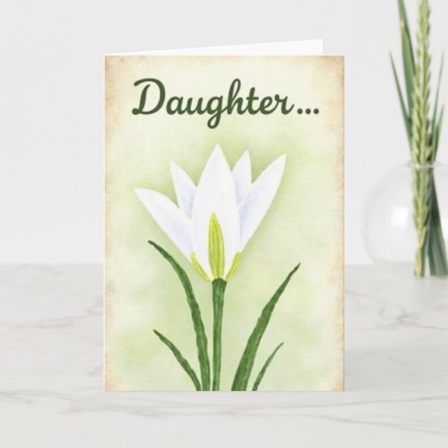 White Floral Daughters Day Card (Front)