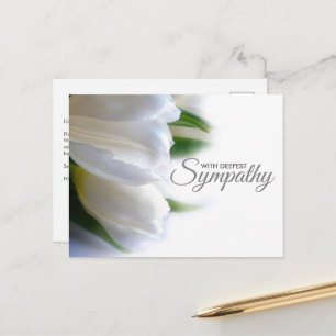 White Floral Deepest Sympathy Postcard