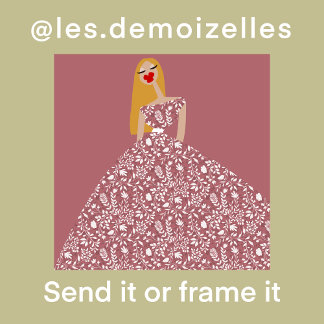 White Floral Dress Fashion Illustration Card