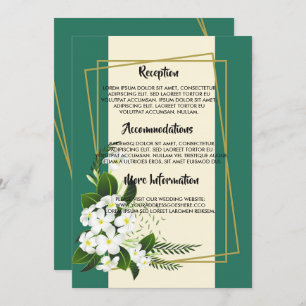 white floral elegant geometric framwedding program