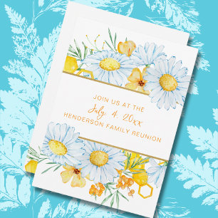 White Floral Family Reunion Invitation