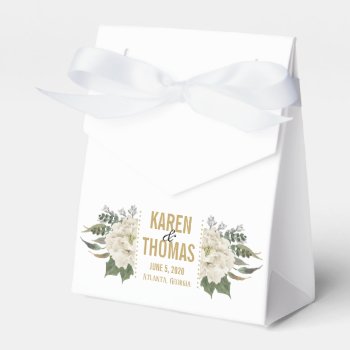 White Floral Favor Boxes by goskell at Zazzle
