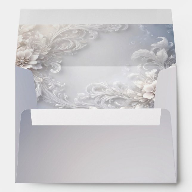 White Floral Flourish Envelope (Back (Bottom))