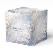 White Floral Flourish Favor Box
