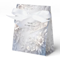 White Floral Flourish Favor Box