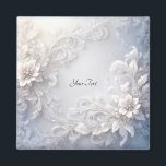 White Floral Flourish Magnet<br><div class="desc">Beautiful White Floral Flourish Magnet</div>