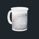 White Floral Flourish Porcelain Pitcher<br><div class="desc">Beautiful White Floral Flourish Porcelain Pitcher</div>