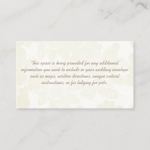 White Floral for Wedding wPlum Moss invites Enclosure Card