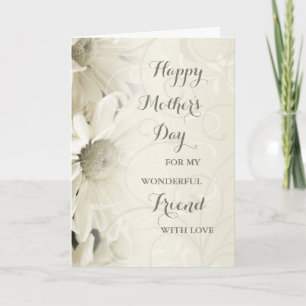 White Floral Friend Happy Mother's Day Card