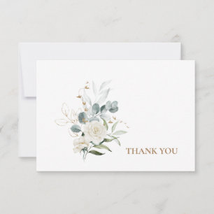 White Floral Funeral Bereavement Modern Font  Thank You Card