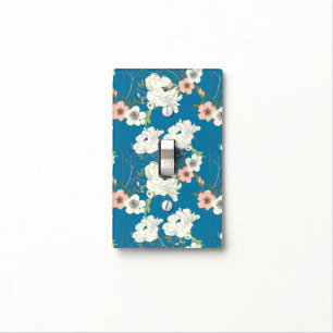 White Floral Garden Pattern Light Switch Cover