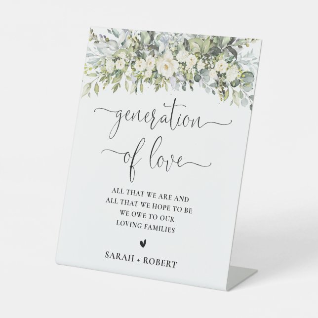 White Floral Generation of Love Sign (Front)