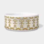 White Floral Gold Ornate Ceramic Pet Bowl<br><div class="desc">Beautiful White Floral Gold Ornate Ceramic Pet Bowl</div>