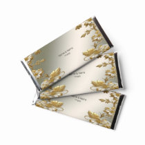 White Floral Gold Ornate Hershey Bar Favors