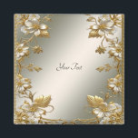 White Floral Gold Ornate Magnet<br><div class="desc">Beautiful White Floral Gold Ornate Magnet</div>