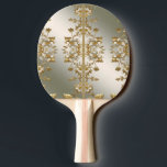 White Floral Gold Ornate Ping Pong Paddle<br><div class="desc">Beautiful White Floral Gold Ornate Ping Pong Paddle</div>