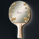 White Floral Gold Ornate Ping Pong Paddle<br><div class="desc">Beautiful White Floral Gold Ornate Ping Pong Paddle</div>