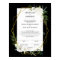 White Floral Gold Wedding Certificate of Marriage 