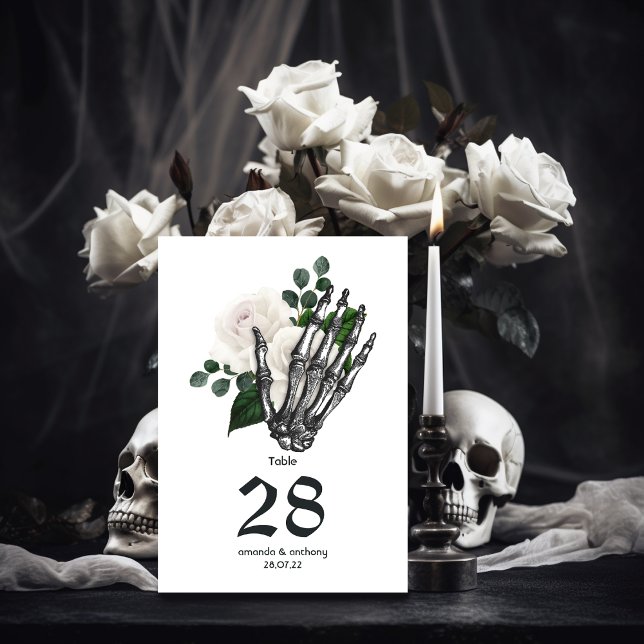 White Floral Gothic Wedding Table Number (Creator Uploaded)