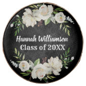White Floral Graduation Edible Party Favors (Front)