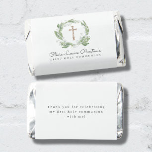 White Floral Greenery First Communion Hershey's Miniatures
