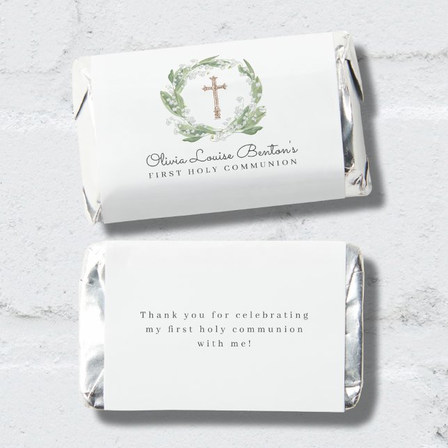 White Floral Greenery First Communion Hershey's Miniatures (Creator Uploaded)