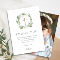 White Floral Greenery First Communion Photo