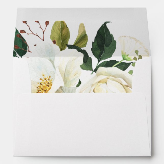 White Floral & Greenery Floral Envelope (Back (Bottom))