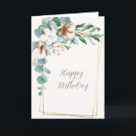 White Floral happy Birthday Card<br><div class="desc">This is a beautiful and uncommon birthday card.</div>