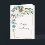 White Floral happy Birthday Card<br><div class="desc">This is a beautiful and uncommon birthday card.</div>