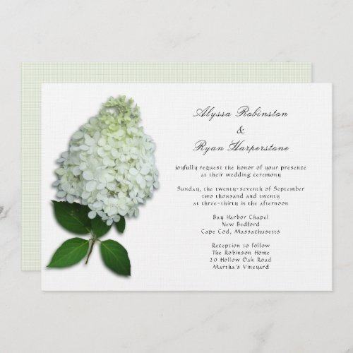 White Floral Hydrangea Wedding Invitations