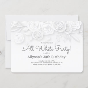 White Floral Invitation