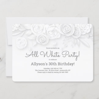 White Floral Invitation